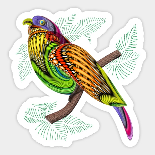 Bird Of Fortune Sticker by vidka91@yahoo.com